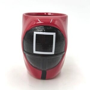 Netflix Squid Game Square Masked Guard 3D Sculpted Ceramic Coffee Mug Red 2021